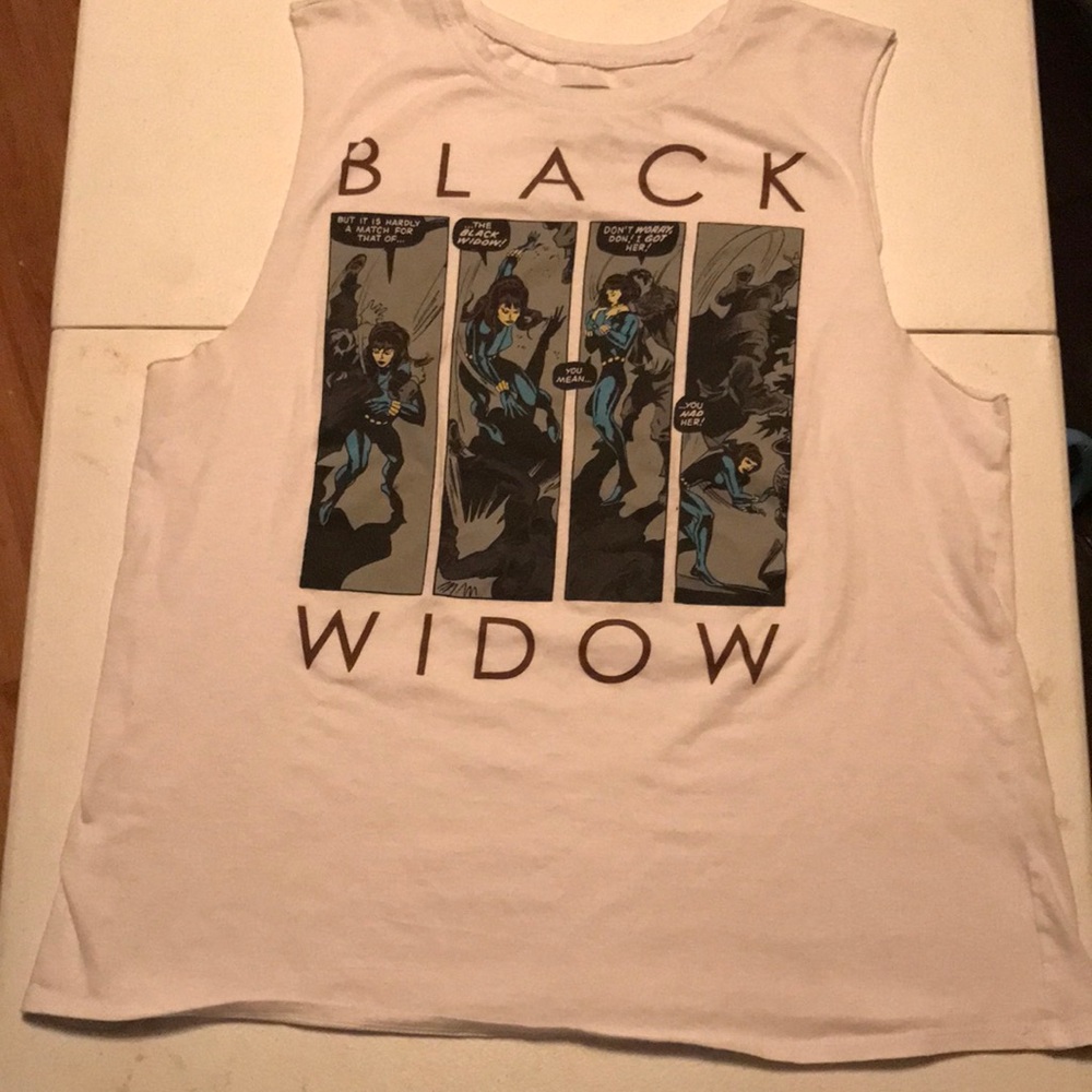 Marvel Black Widow White Tank Top Size XLG